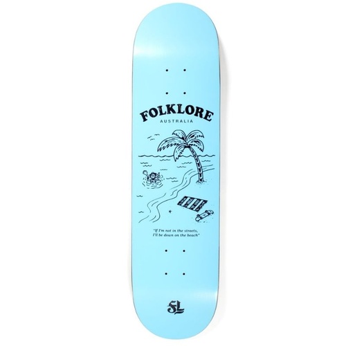 Folklore Beach Skateboard Deck Blue