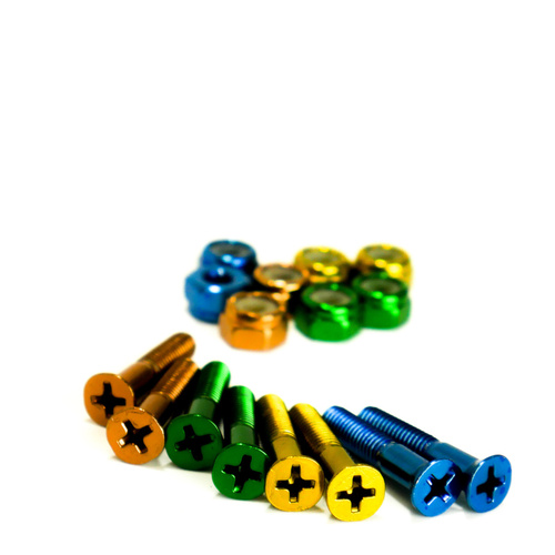 Trinity 1" Multi Coloured Phillips Skateboard Hardware