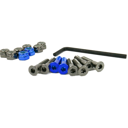 Trinity 1" Black and Blue Allen Skateboard Hardware