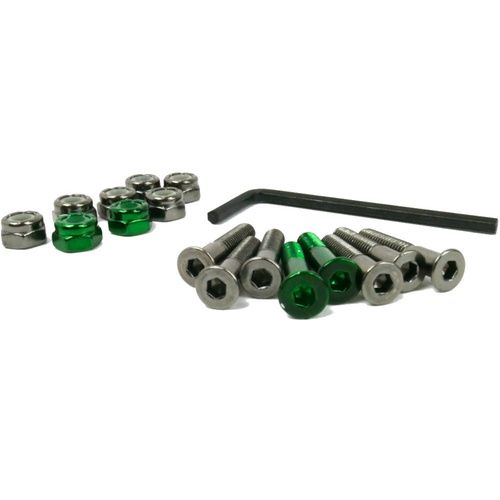 Trinity 1" Green and Black Skateboard Hardware