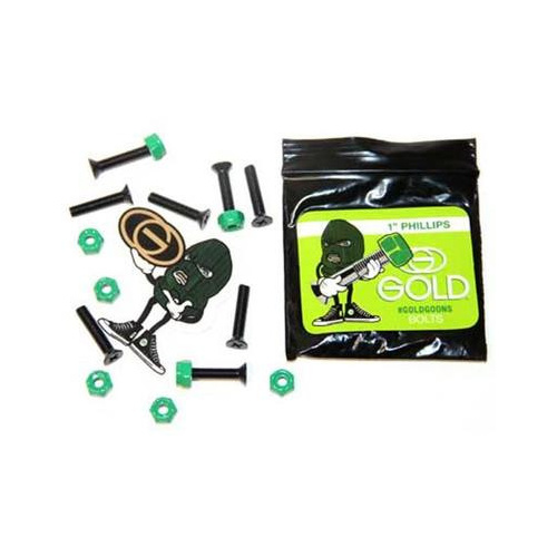 Gold Goons 1" Phillips Skateboard Hardware