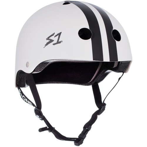 S-One Helmet Lifer White Gloss/Black Stripes