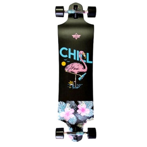 Dusters Chill Flamingo Drop Through Longboard 38"