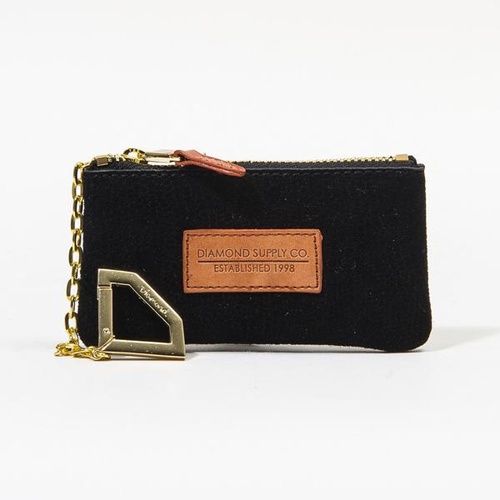 Diamond Pouch Lizard Suede Black