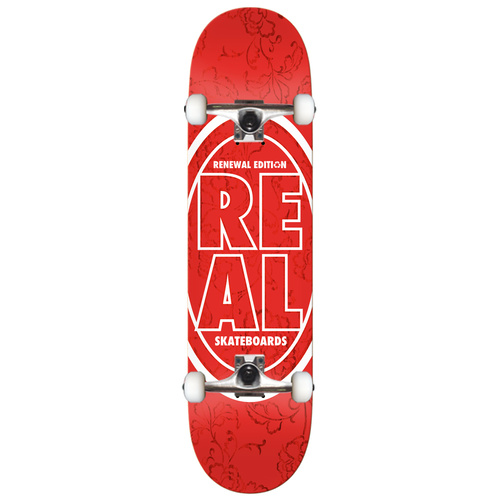 Real Floral Stacked Skateboard Red 7.75